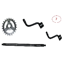 Yuki Lotus E-Bike Pedal mili ve kolu ve ön dişli